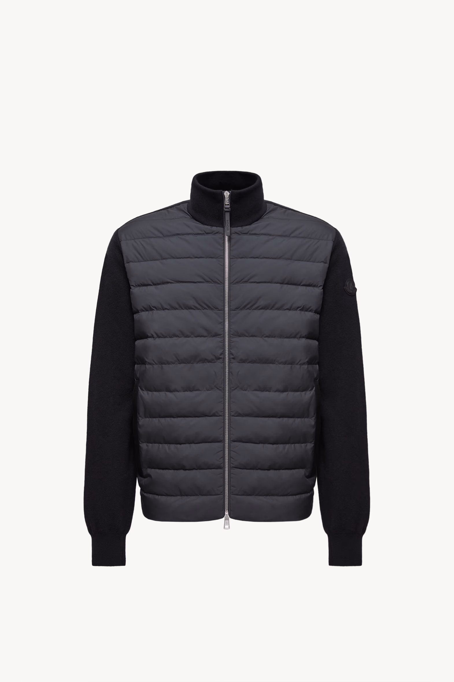 Padded Wool & Cashmere Zip-Up Cardigan Men Black Moncler 2
